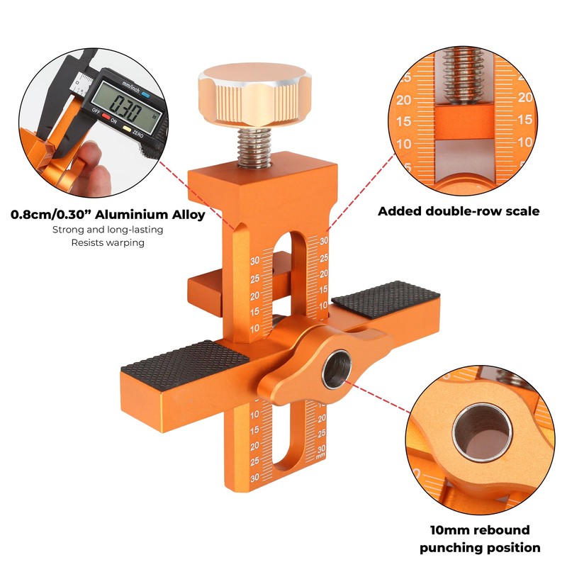 Adjustable Cabinet Door Installation Positioner Jig, Aluminium Alloy Versatile Positioning
