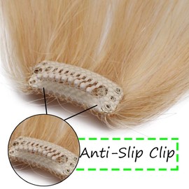 #613 Bleach Blonde Fringe Hair Piece Human Hair Bangs Clip in Hair Extension Thin Front Bang Real Remy