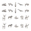 FASHEWELRY 50Pcs Alloy Animals Western Charms Leopard Koala Dinosaur Deer Rhinoceros Meerkat Silver Zoo Animal Pendants for Crafts DIY Bracelet Jewelry Making Supplies
