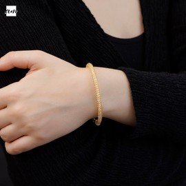 Amberta Women's Bracelet 925 Sterling Silver with Simulated Diamond, Sterling Silver