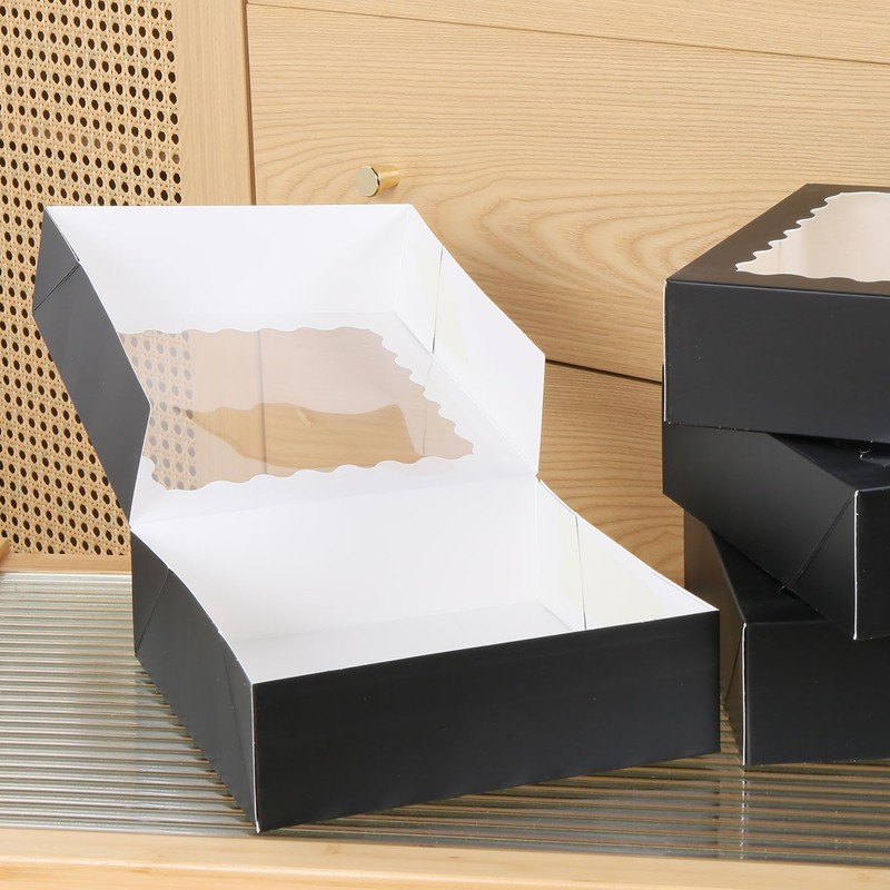 PFAMKEER 36 pcs 9x9x2.5 Inches Bakery Boxes with Window, Cake