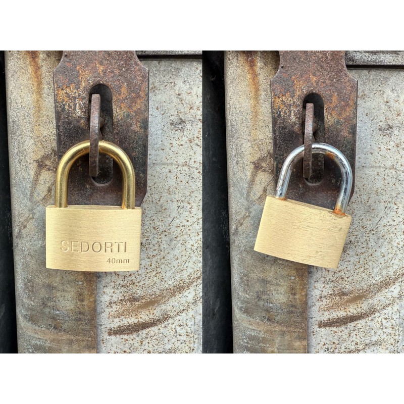 SEDORTI Weather Proof Lock, Solid Brass Padlock with Brass Shackle,