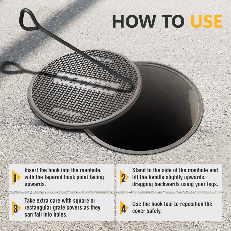 Olympia Tools 5/8 x 36 in. Manhole Cover Hook, for