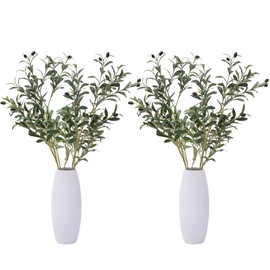 Heleze 39 Inch Artificial Olive Branches for Vases, Fake Plants Greenery Stems with 222 Leaves Faux Olive Tree Branches Home Decor Indoor 4PCS