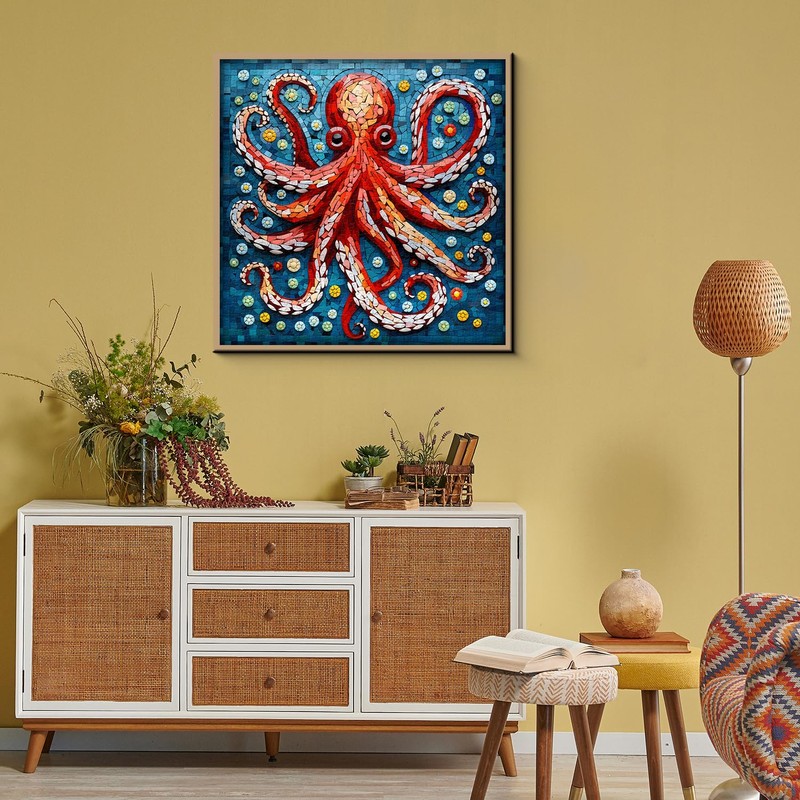 Mosaic Octopus Puzzles for Adults 1000 Pieces, Ocean Octopus Animals