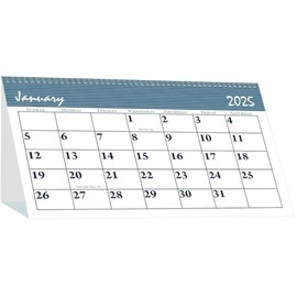 2025 House of Doolittle Bar Harbor 7-inch x 4.25-inch Monthly Desk Calendar, White/Blue (3679-25)