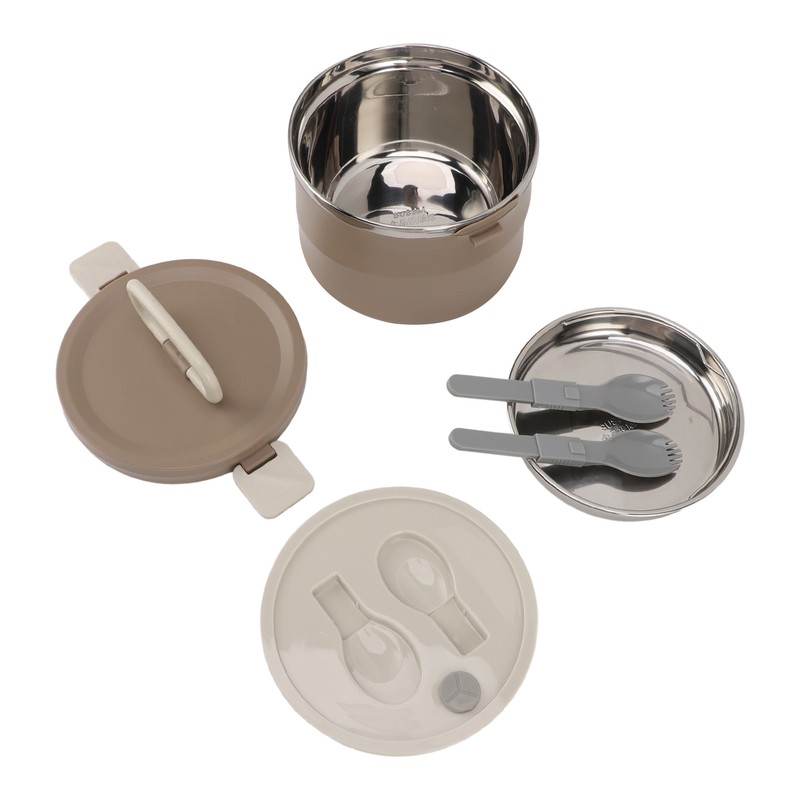 Insulated Food Container 304 Stainless Steel PP Stackable Portable Round