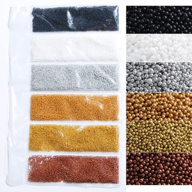 Yalibeay 3D Nail Micro Caviar Beads Mini Colorful Shainy Gems Manicure DIY Accessories 6Grids