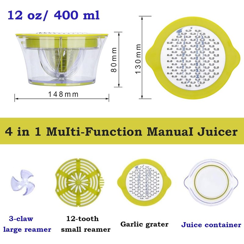 4 in 1 Manual Manual Juicer,1Pc Citrus Lemon Orange Juicer