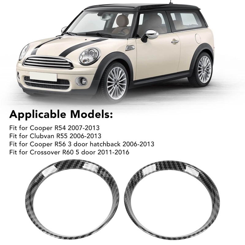 2Pcs Cup Holder Panel Cover Carbon Fiber Pattern Anti Scratch