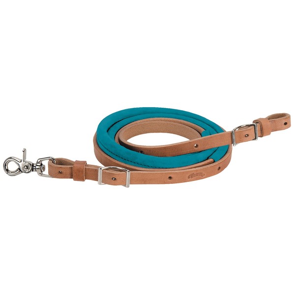 Weaver Leather Suede Covered Barrel Rein Turquoise, 5/8" x 8'
