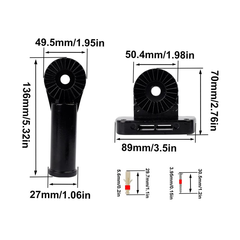 MYLERCT Aluminium Flagpole Holder, Adjustable and 180° Rotatable, Black, 26.8