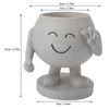 Flower Pot Cute Smile Standing Succulent Flowerpot Fadeless Resin Plant
