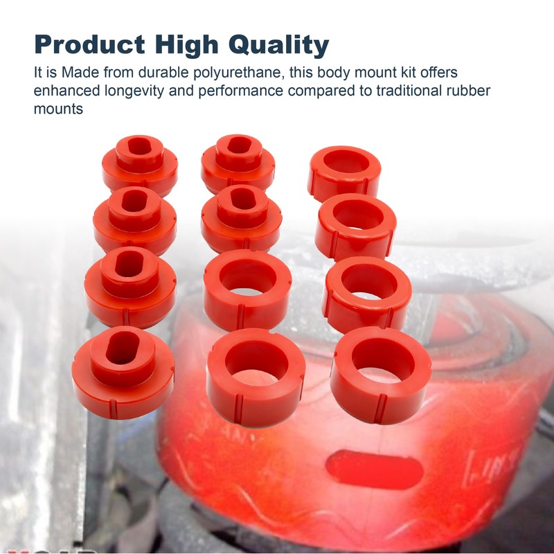 ASTROSYNC Body Mount Bushing Kit- Red Fit for Chevy C10