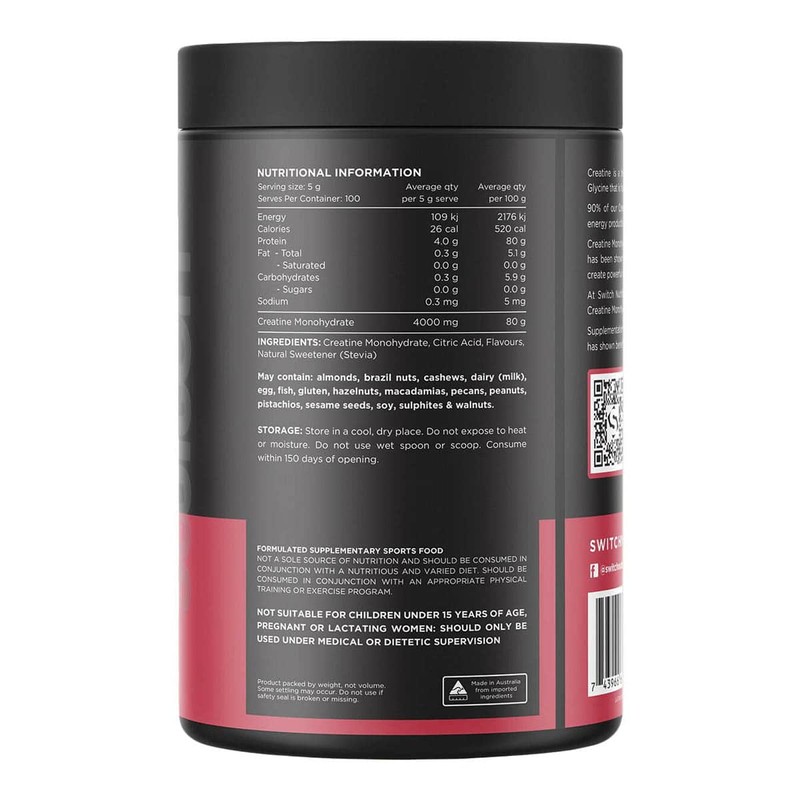 Switch Nutrition Creatine Monohydrate - Refreshing Lime, 500g