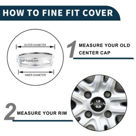 TUCKBOLD Car Wheel Center Hub Cap Rim Cover Hub Caps Carbon Fiber Pattern 57.5mm 2.26" OD | Snap-in Plastic for Most Cars Silver Tone 1 Pcs