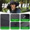 Solar Fan Hat for Men,Wide Brim Sun Hat with 3