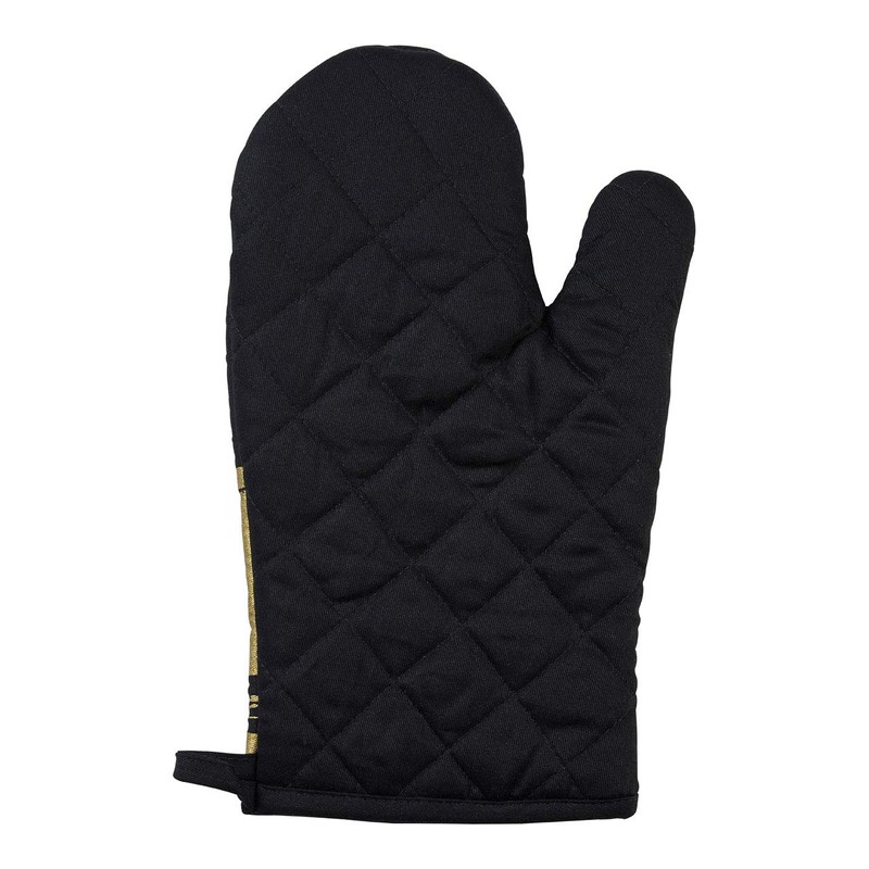 Premier Housewares Oven Glove, Cotton, Black/Gold, Single