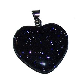 Joyas Janni Blue River Heart Pendant with Silver Metal Eye Approx. 20 mm SC-AN-HERZ-BLAUFL-20mm-01 Brand, One Size, Metal, Not Gemstone, Metal, No Gemstone