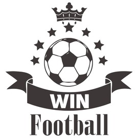 ANFRJJI Soccer Wall Sticker Football Wall Stickers: Removable PVC Decals for Soccer Fans | Sports Room & Field Decor Effect 20"x21" (Black-JZY244-Football)