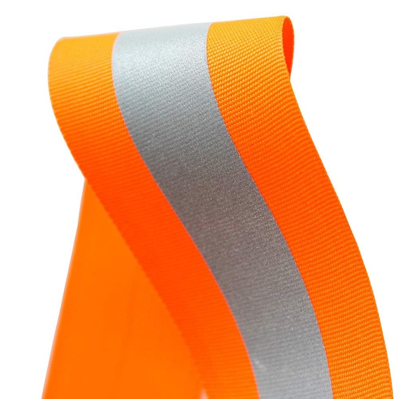 Jocon Safety SF8100 Sew On Florescent Reflective Elastic Tape 2"X118"-Orange