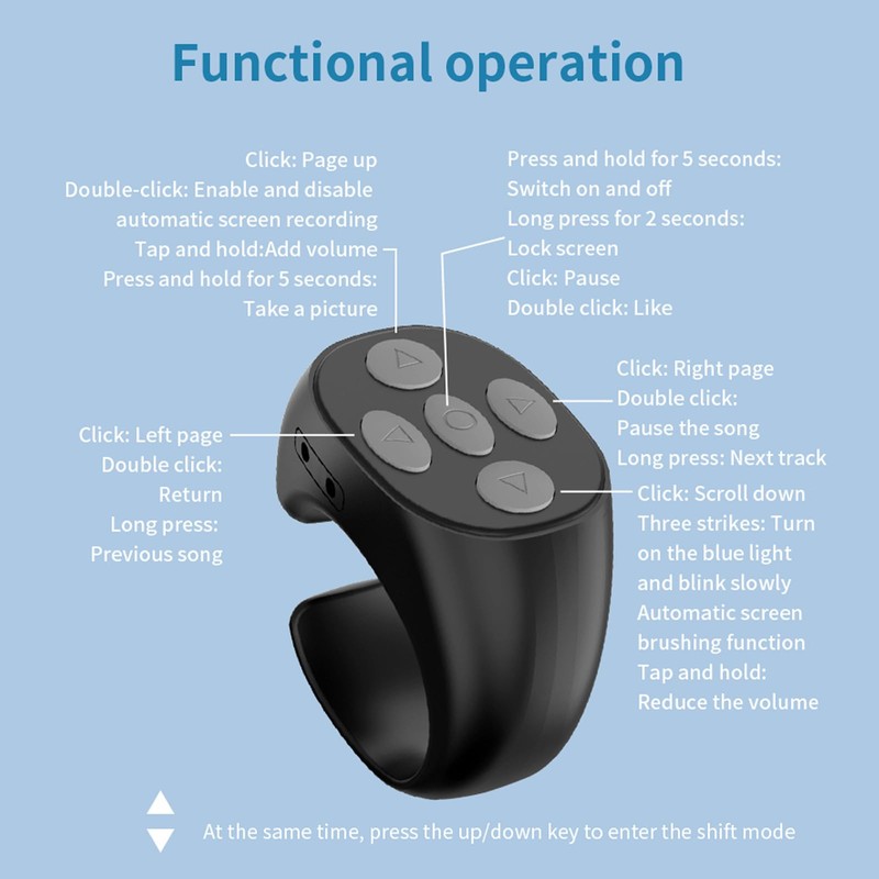 findtime Tik Tok Scrolling Ring Phone Stand Fingertip Wireless Bluetooth