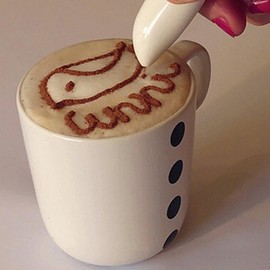 Hofumix - Bolígrafo de café eléctrico para especias Fellibay para decoración de pasteles, especias, herramienta de tallado, cocina, hornear, pastelería, arte con café y canela, cacao en polvo
