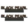 SBSYAUDE 2pcs Black Pearl Emblem Decal Custom 3D Letter Black