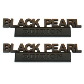 SBSYAUDE 2pcs Black Pearl Emblem Decal Custom 3D Letter Black Pearl Edition Badge Sticker Compatible with Truck F150 F250 F350 Silverado 1500 2500 3500 (Black)