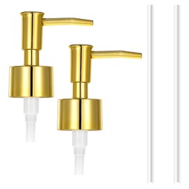 JJUNW 2 Pcs Soap Dispenser Pump Replacement, Gold Hand Soap Dispenser Pump, Soap Pump Replacement for Lotion Regular Glass Mouth Bottles(Golden)