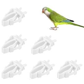 Bird Cage Feeder Holder, 6 Pieces Plastic Bird Cage Feeder Clip, Parrot Fruit Vegetable Clips, Bird Cage Accessories for Budgies, Parakeets, Cockatoos, Macaws, Cockatiels