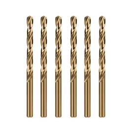 Misuyue 4mm/0.157" M35 Cobalt Drill Bits, 6pcs Metal HSS Twist Drilling Bit, Carbide Drill Bits suitable for Stainless Copper Plastic Hard Materials, Wood Drill Bit