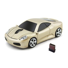 Jinfili - mouse inalámbrico para computadora y oficina, ratones ergonómicos para computadora portátil, Windows 1600 DPI 2.4 Ghz, luz azul