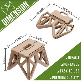 Tactical Folding Step Stool Portable Small Chair Collapsible for Kitchen,Hiking Stool Backpacking, Camping, Fishing and Hunting (Black)
