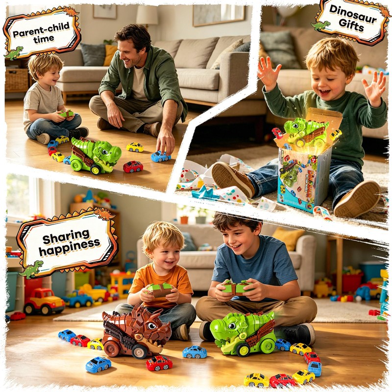 DINOTRONIC Remote Control Dinosaur Car Toy Eat Magnetic Cars for