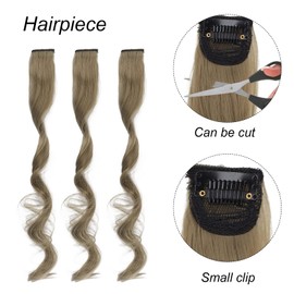 QANYEGN Colored Hair Extensions, Colored Hair Extensions Curly Wavy Accessories, Rainbow Curly Hairpieces for Women Kids Girls (紫) (青木)