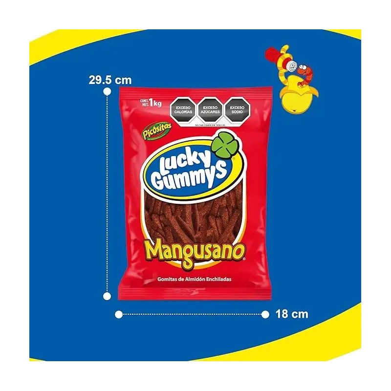 Lucky Gummys Mangusano Gomitas de Mango Enchilado 1kg