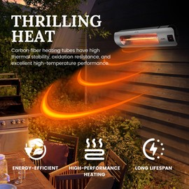 London Sunshine Wall-Mounted Electric Infrared Heater 1500W, Waterproof Indoor Outdoor Patio Heater for Garage, Backyard, Wall – Energy Efficient