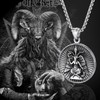 OIDEA Leviathan Satanic Brimstone Cross Necklace for Men - Alchemical