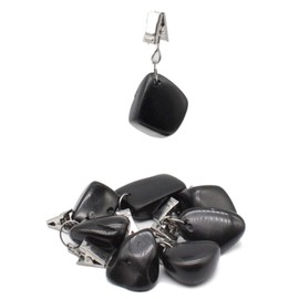 JDOQOKJ 8PCS Shower Natural Healing Crystal Curtain Weights, Tablecloth Weights,Drapery Weights for Curtain Bottom Indoor/Outdoor, Set of 8 PCS (Black)