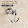PEONYBATH Chrome Bathroom Robe Hooks,Towel Hook Silver Crystal Bathroom Hardware