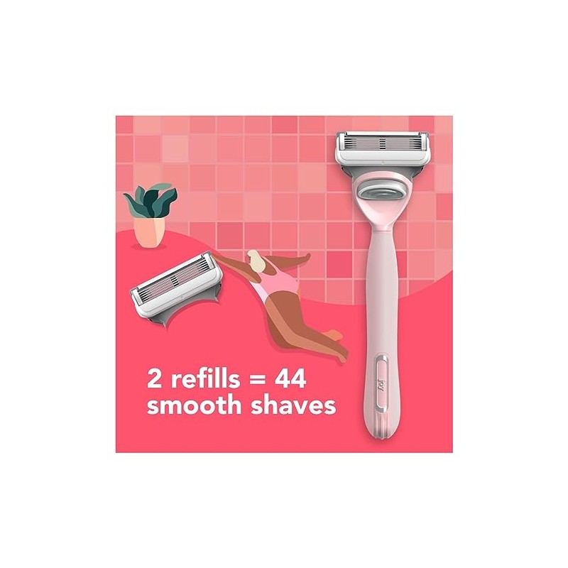 Joy Maquinilla de afeitar para mujer, 1 mango, 8 recambios