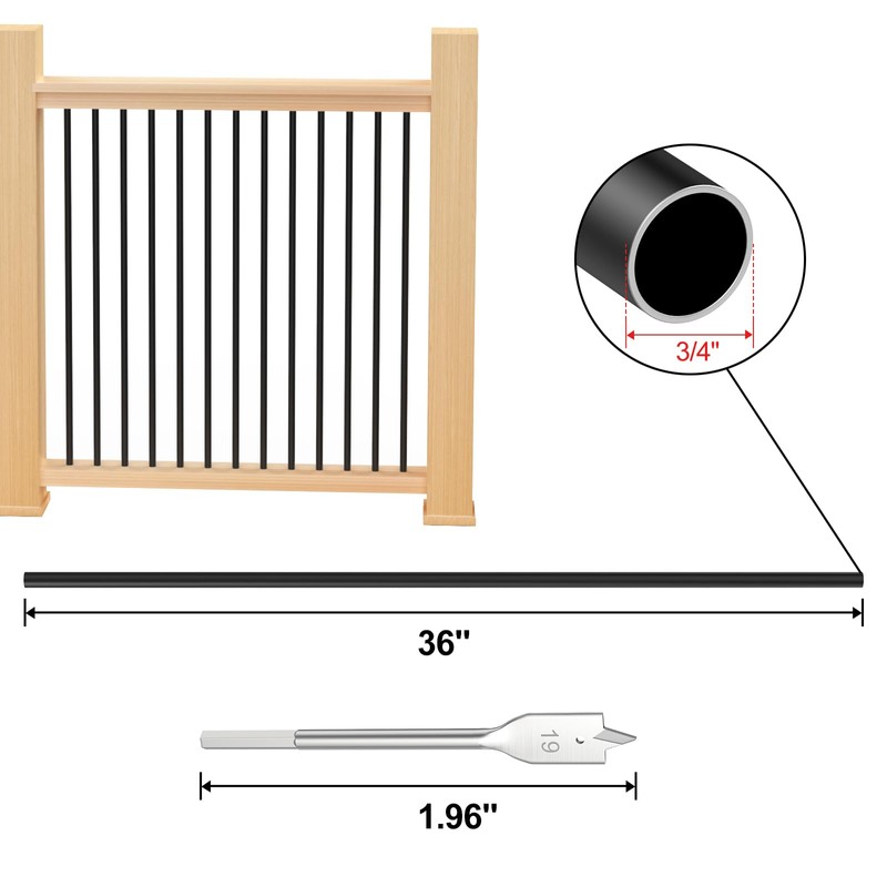 CKE 36" Deck Balusters 50 Pack 3/4" Staircase Baluster, Hollow