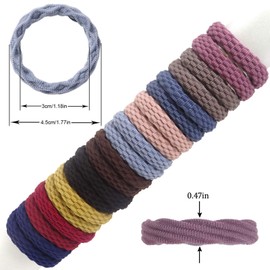 80 Pieces Ponytail holders, Elastic thick hair ties, Elastic Seamless Cotton Hair Bands, Simply Hair Ties Ponytail for Thick Heavy and Curly Hair, Light weight Highly Elastic. (4 styles,10 Colors)