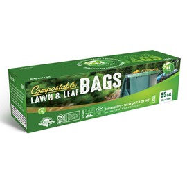 UNNI Compostable Liner Bags, 44-55 Gallon, 208 Liter, 10 Count, 38 x 58 Inches, Heavy Duty 1.38 Mils, Large Garbage Bags, ASTM D6400, US BPI, CMA and Europe OK Compost Home Certified, San Francisco