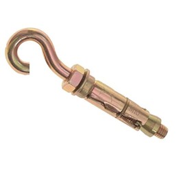Merriway BH03969 (2 Pcs) YZP 8.8 Steel Hook Bolt with Shield Anchor, M6 x 56 mm - Pack of 2 Pieces
