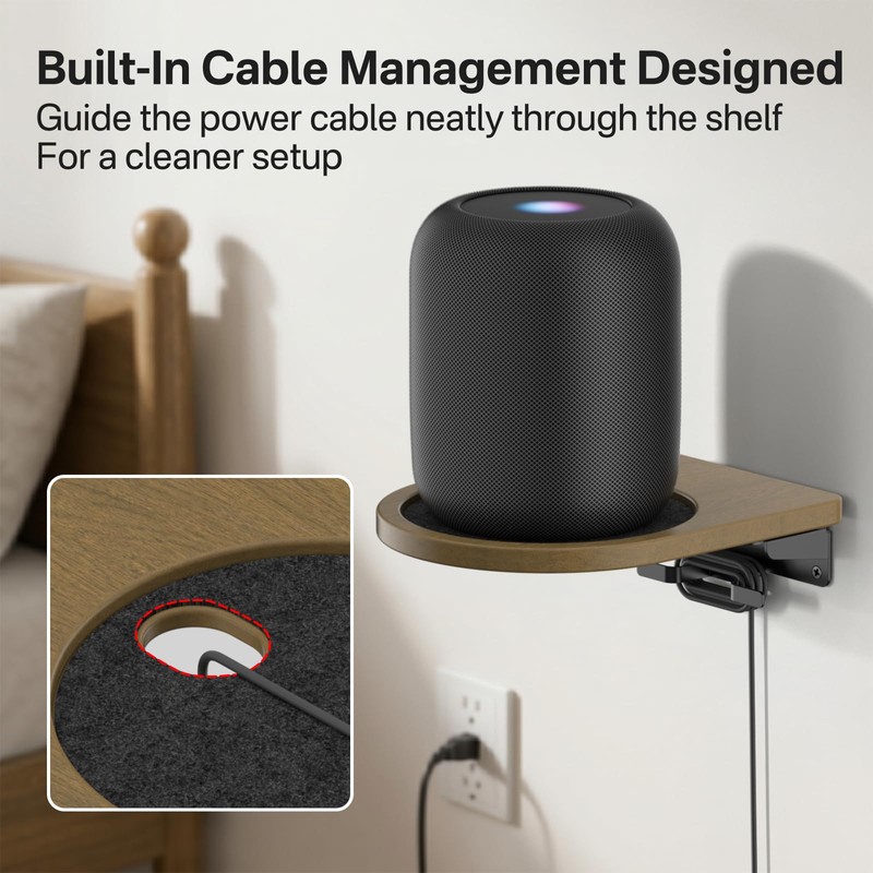 Wooden Wall Mount for HomePod 1st & 2nd Gen, Speaker
