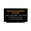 LCDBros Replacement Screen for NE156QHM-NZ2 V8.0 QHD 2560x1440 Matte LCD
