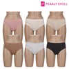 Pearl Shell Daily No-Line Hem Panty Set of 6 Pink + Beige + Dark Beige + Melange Gray + Black + Cream PSPM105-4R_00