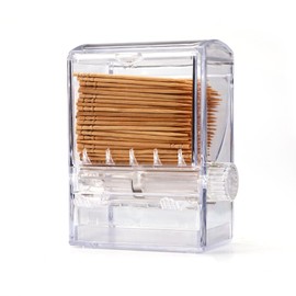 Lucxhcky 2Pcs Toothpick Holder Clear Toothpick Dispenser Automatic Toothpick Dispenser, Pop Up Toothpick Holder Dispenser for Home Kitchen Restaurant (2)